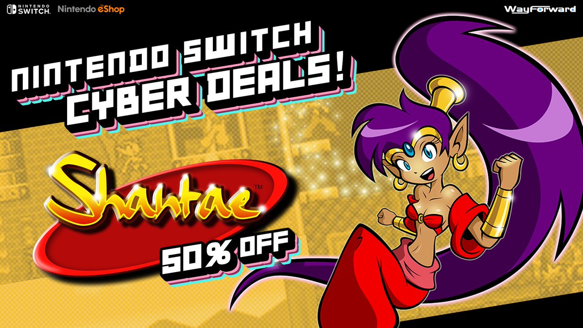 See where the hair-whipping, bellydancing adventures began in the original Shantae game on Switch! This Game Boy Color classic is now 50% off! bit.ly/Shantae1_NS