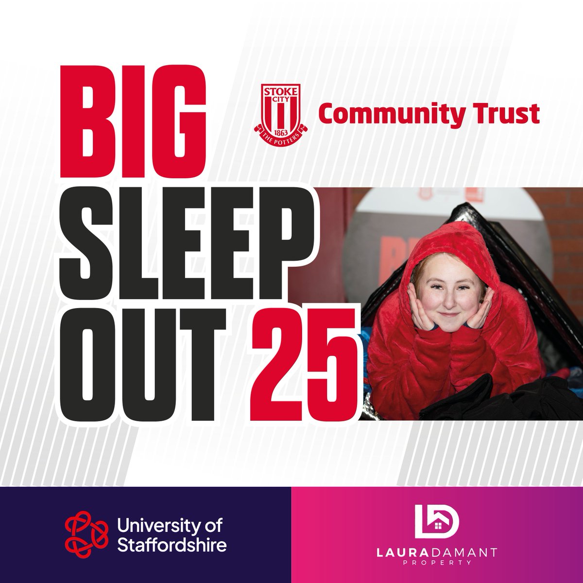 It's back for 2025💤

Stoke City Community Trust's Big Sleep Out, Friday 21st February 2025...
Sign up today ➡️ loom.ly/hZfNwO4