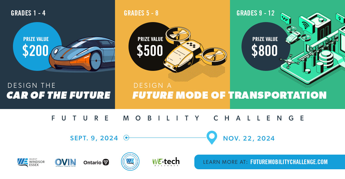 UWindsorRP's tweet photo. Calling all innovators!   Are you ready to shape the future of mobility? The 2024 Future Mobility Challenge is here! 

 📅 Submission Deadline: Nov 22, 2024  

Learn more &amp; submit: https://t.co/khtc94I59N #FutureMobility #Innovation #Automobility #OVIN #WERTDS #WEtech https://t.co/PO0uwQsjwB