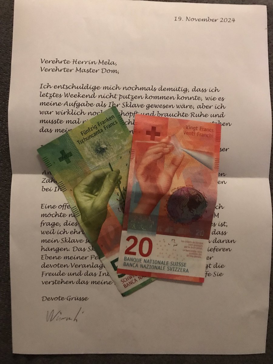 Woche für Woche sendet unser Würmchen <a href="/echter_loser/">Echter Loser</a> seine Briefe mit dem Tribut an uns. Wir sind sehr stolz auf ihn! Weiter so! Was machst du für deine Herrin?