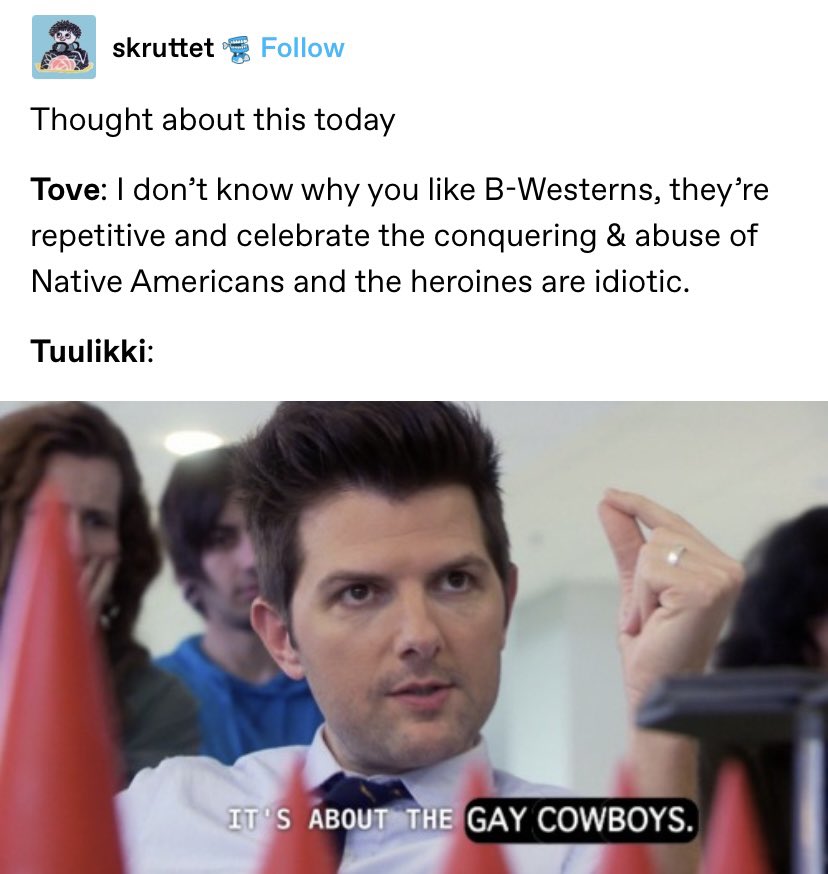 bisexualmoomin's tweet image. tuulikki pietilä watching westerns because she liked the "friendship" between honourable men absolutely makes me think she was a type of lesbian fujoshi yes. don't tell anyone I ever said this