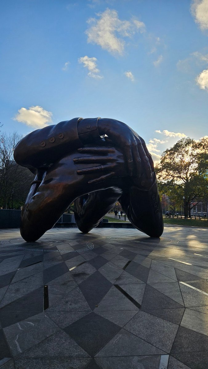 The Embrace,
wrapped its whole arms around
the heart of a nation
and refused to let it go,
until the blessing of
unity both bled and bloomed under the arch of love
 ©️wb2024 
Embrace Monument 
Boston, Massachusetts
In tribute to Rev. Dr. King
 and Mrs. King