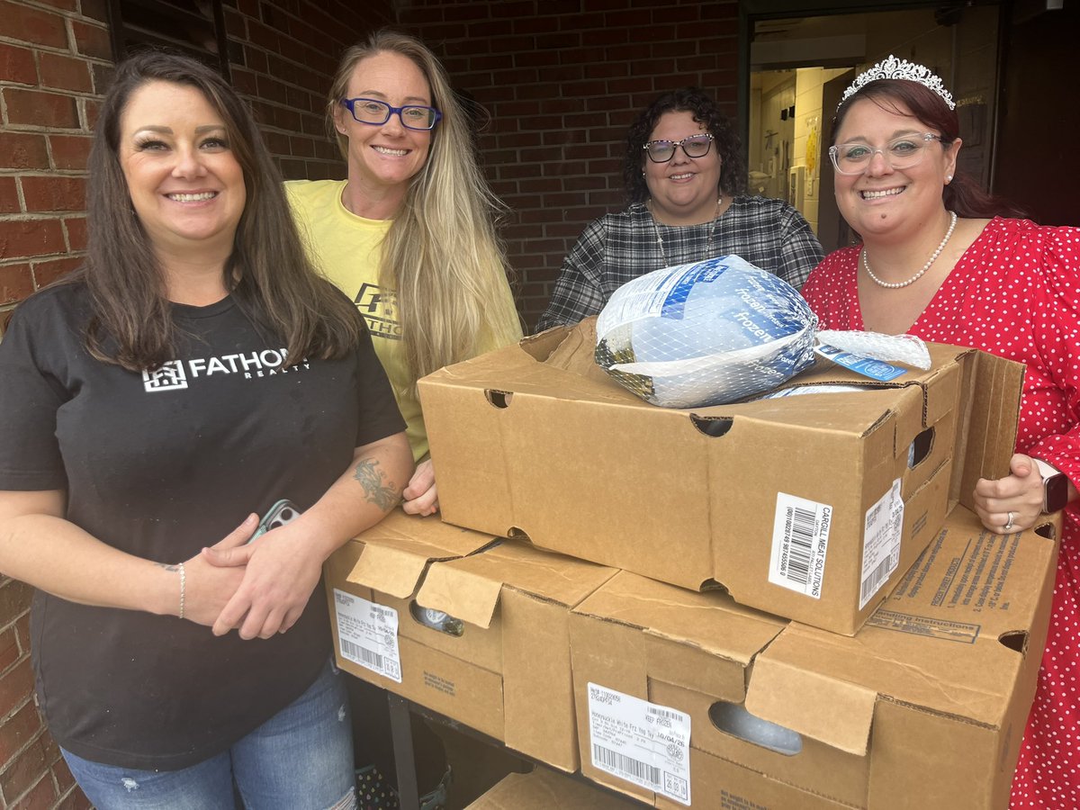 We have #committedcommunity partners from Fathom Realty who were eager to support our students with Thanksgiving assistance for our families! And thank you to <a href="/MyTeacherMrsT/">Barbara Thrasher</a> for organizing this for our families and school! #weareccs <a href="/CumberlandCoSch/">Cumberland County Schools</a>