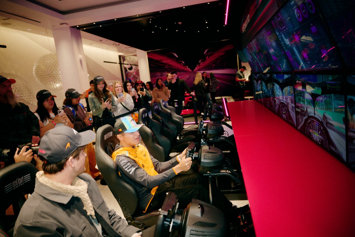 McLaren Formula 1 Racing driver Lando Norris made an appearance at the T-Mobile store on the Las Vegas Strip, Tuesday, Nov. 19, 2024.