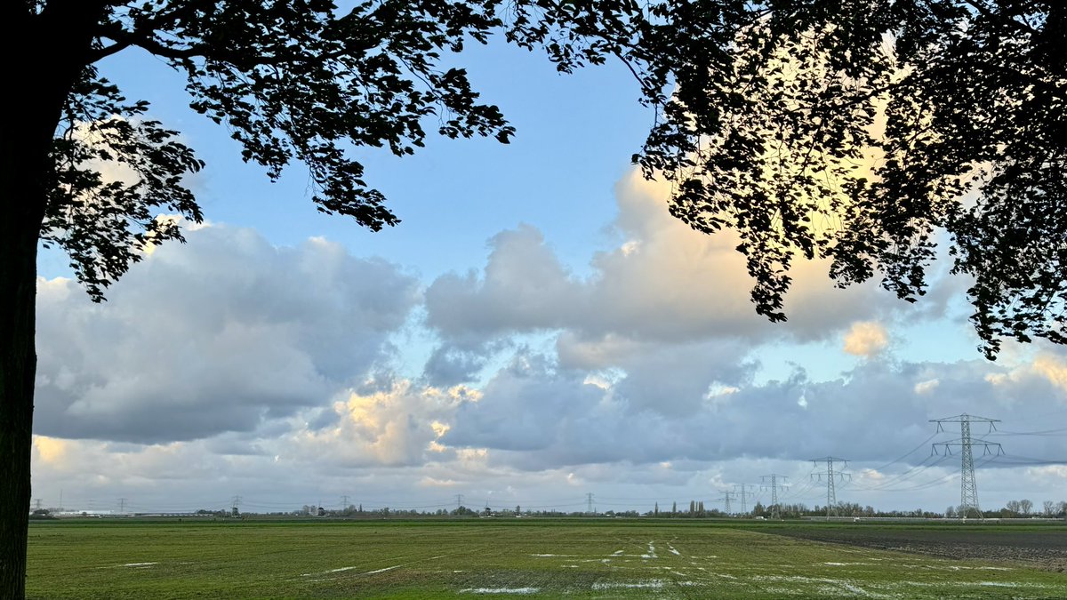 weerverteller's tweet photo. Is het dezer dagen bijna winterweer met lage temperaturen en winterse buien, zondag kan het ineens extreem zacht worden. De extremen liggen erg dichtbij elkaar. https://t.co/RTNhcFTxXp #winter #herfst #lente #koud #zacht #extremen
Foto: Jolanda Bakker. https://t.co/nmtVtcyWim