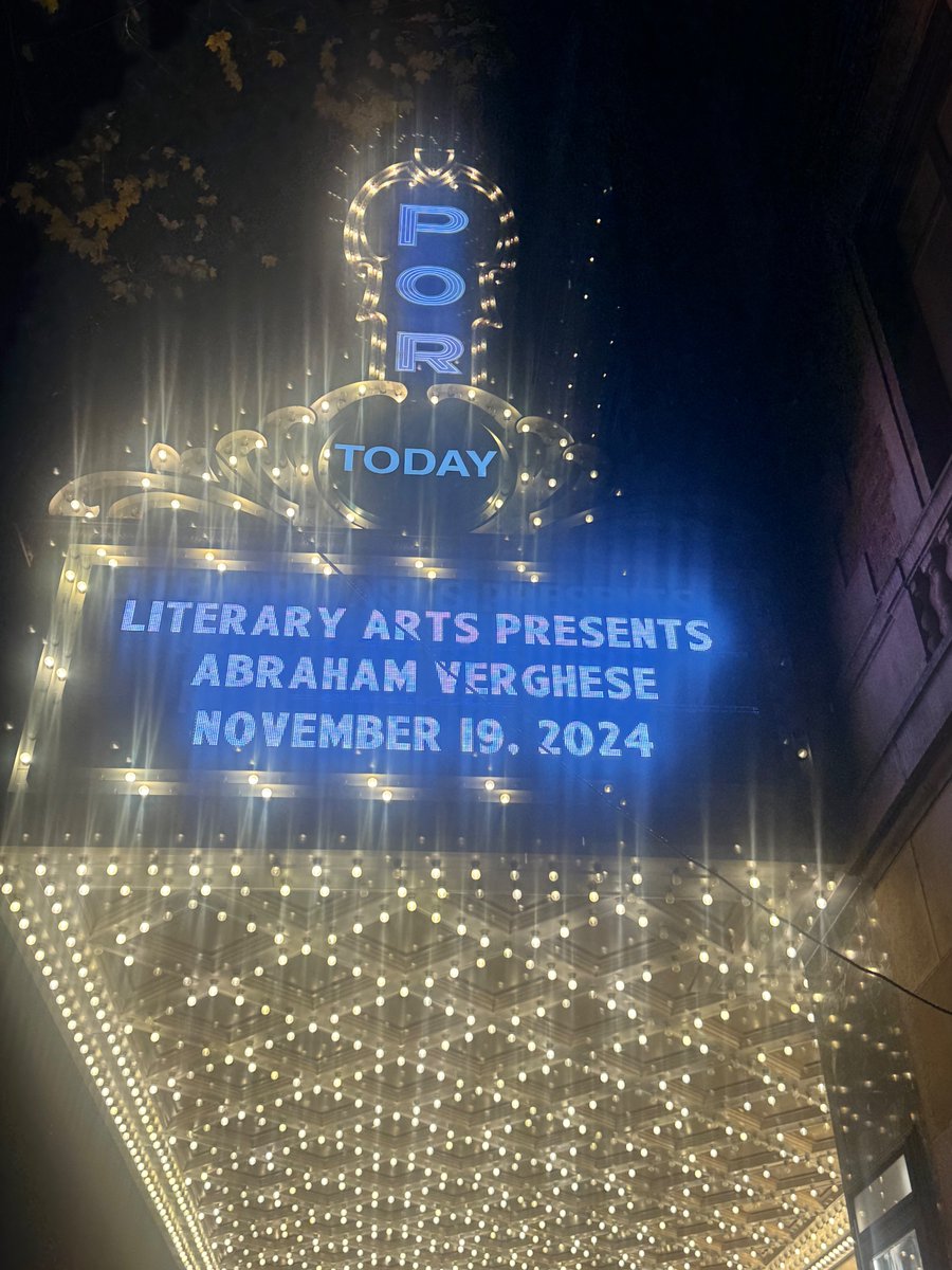Last night <a href="/literaryarts/">Literary Arts</a> had an intriguing and funny literary conversation with Abraham Verghese for The Covenant of Water that I cannot wait to read. Go pick it up, all 722 pages of riveting work. #fiction #physician #read #author