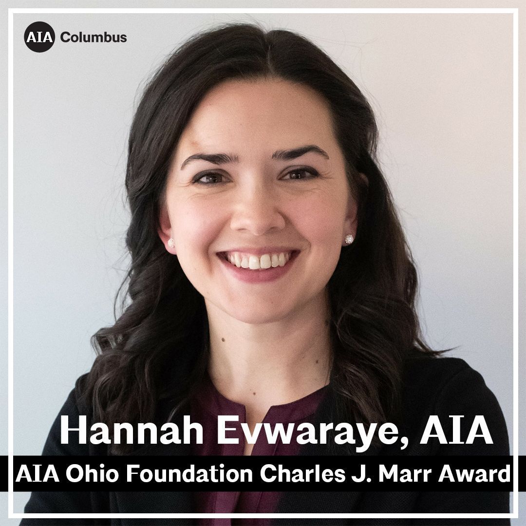 AIA Columbus (@aiacolumbus) on Twitter photo Congratulations, to Hannah Evwaraye, AIA for being a 2024 AIA Ohio Foundation Charles J. Marr Award recipient! Congratulations, to Hannah Evwaraye, AIA for being a 2024 AIA Ohio Foundation Charles J. Marr Award recipient!