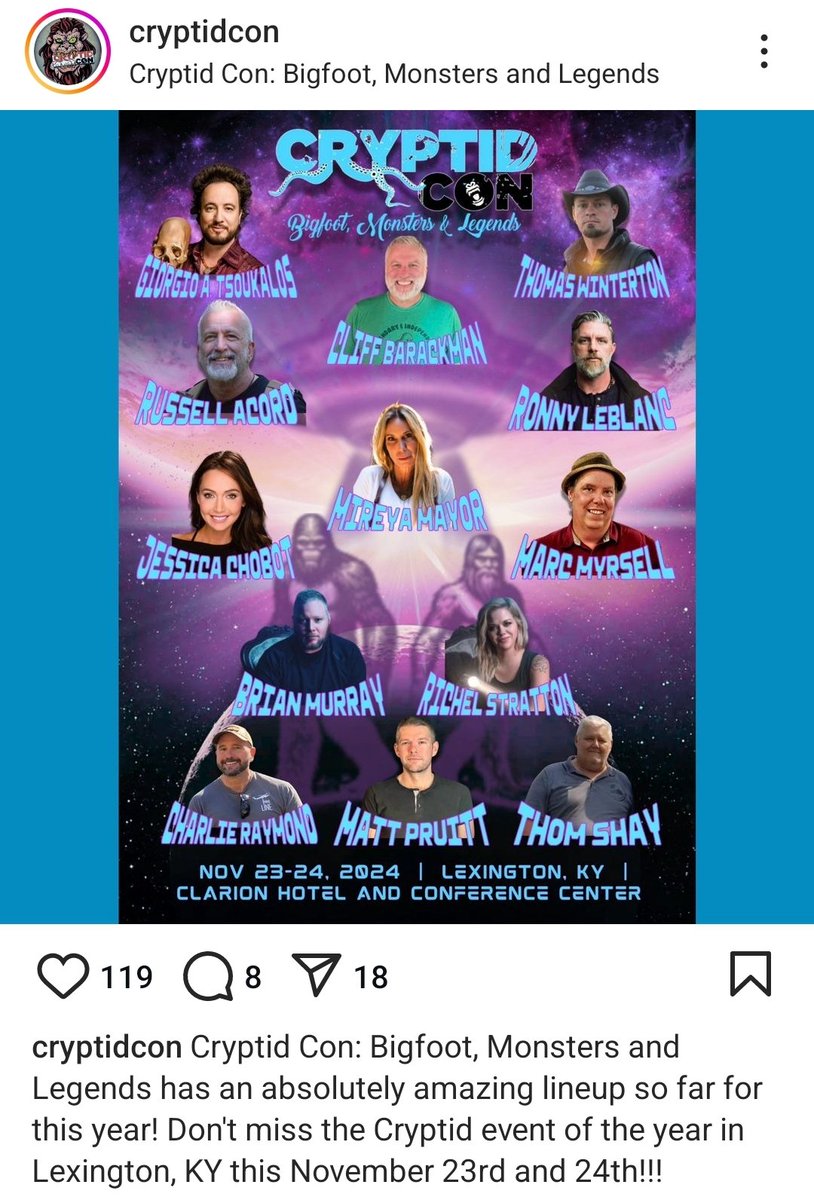Tsoukalos's tweet photo. Lexington, KY! Can't wait to see you and all my friends this weekend at CryptidCon! See you in a few days! This is bound to be a fun event! #cryptidcon #ancientaliens https://t.co/19LWyX5xxe