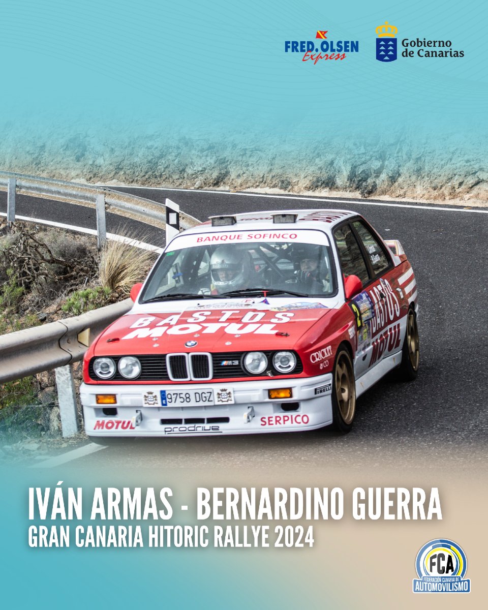 🏆👏 Iván Armas y Bernardino Guerra, vencedores del Gran Canaria Historic Rally 2024

¡Enhorabuena! 🏁

#FCAutomovilismo #GranCanaria #HistoricRally