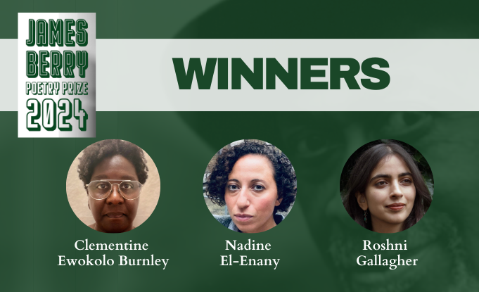 Bloodaxe Books (@bloodaxebooks) on Twitter photo Congratulations to the winners of the #JamesBerryPoetryPrize 2024:
Clementine Ewokolo Burnley (<a href="/Decolonialheart/">Clementine</a>)
Nadine El-Enany (<a href="/NadineElEnany/">Nadine El-Enany</a>)
Roshni Gallagher (<a href="/roshnigallagher/">Roshni Gallagher</a>)
All three will have collections published by Bloodaxe in 2026: bloodaxebooks.com/news?articleid… Congratulations to the winners of the #JamesBerryPoetryPrize 2024:
Clementine Ewokolo Burnley (<a href="/Decolonialheart/">Clementine</a>)
Nadine El-Enany (<a href="/NadineElEnany/">Nadine El-Enany</a>)
Roshni Gallagher (<a href="/roshnigallagher/">Roshni Gallagher</a>)
All three will have collections published by Bloodaxe in 2026: bloodaxebooks.com/news?articleid…