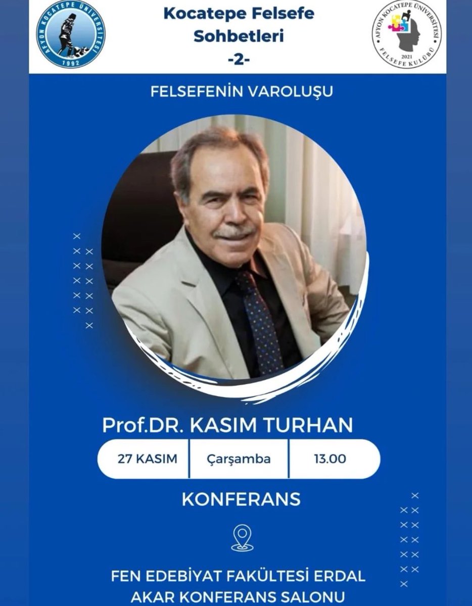 Afyon Kocatepe Üniversitesi Felsefe Kulübü olarak planlamış olduğumuz etkinliğimize hepiniz davetlisiniz.🌸