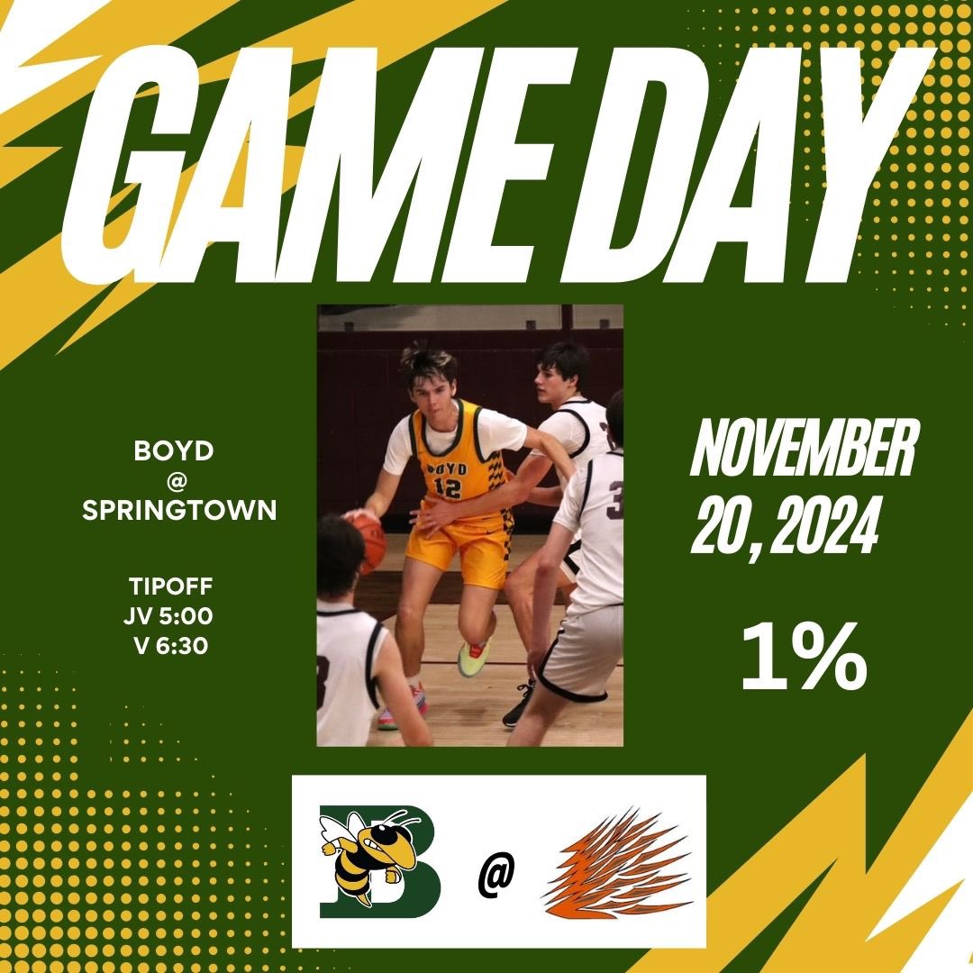 BoydHSBBall's tweet photo. GAMEDAY ❗️❗️

🆚 Springtown
📍Springtown HS
🕓 5 pm JV
🕓 6:30 Varsity
1%

@Tabchoops 
@hoopinsider https://t.co/J1SPJXTbfI