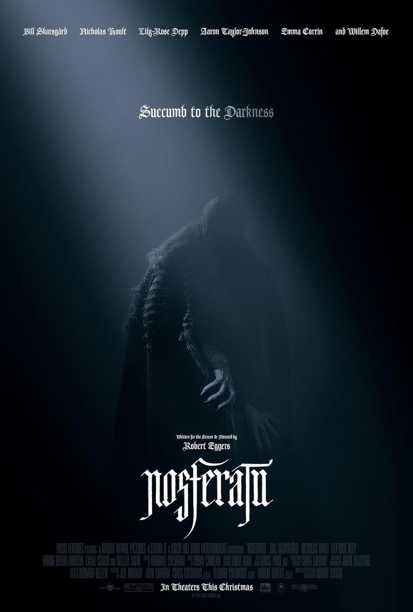 Bill Skarsgård trained with an opera singer to lower his voice by an octave for his role as Count Orlok in Nosferatu. He was told the shoot would risk permanent damage to his vocal cords, but did it anyway.