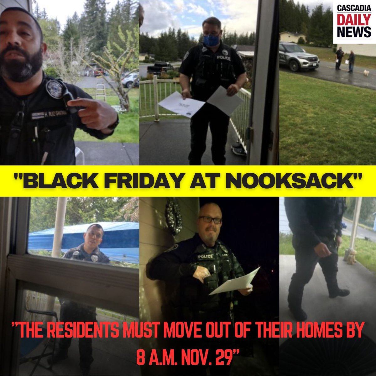 Michelle Roberts calls it "Black Friday at Nooksack." That's because she, her wheelchair bound husband, and her elderly dad, uncle and auntie have all been ordered to leave their homes by Thanksgiving Friday--or face physical eviction by Nooksack cops.

cascadiadaily.com/2024/nov/15/th…