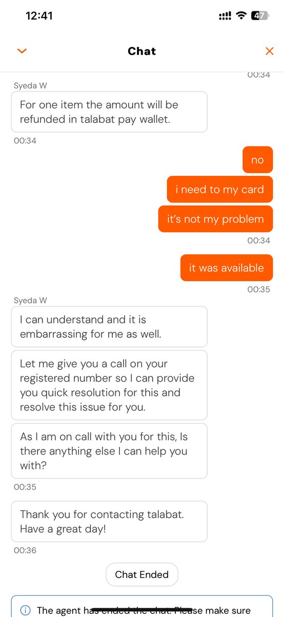 heshamahdi's tweet photo. @Talabat After i order they told me your order not available and refund will take 5 to 7 days !!!! So why you take my money in the first place?!! https://t.co/slUvxyszBB