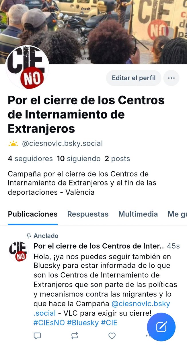 CIEsNO's tweet photo. ¡Ya nos puedes seguir también en la red social Bluesky!
https://t.co/bvjeRh2UdS…
#bluesky #CIEsNO #StopDeportaciones #RegularizacionYa #RegularitzacioJa #redSocial #redessociales #xarxessocials https://t.co/1sApGdcFeO