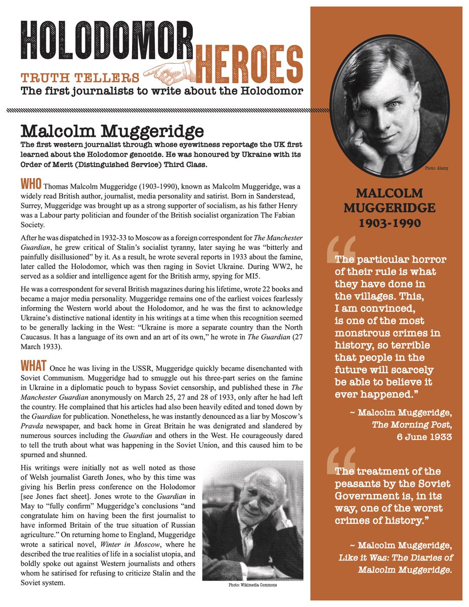 Our latest Holodomor Heroes Basic Fact Sheet on journalist Malcolm Muggeridge is out for classroom use:
education.holodomor.ca/wp-content/upl…
For journalists Rhea Clyman &amp; Gareth Jones see:
education.holodomor.ca/holodomor-hero…