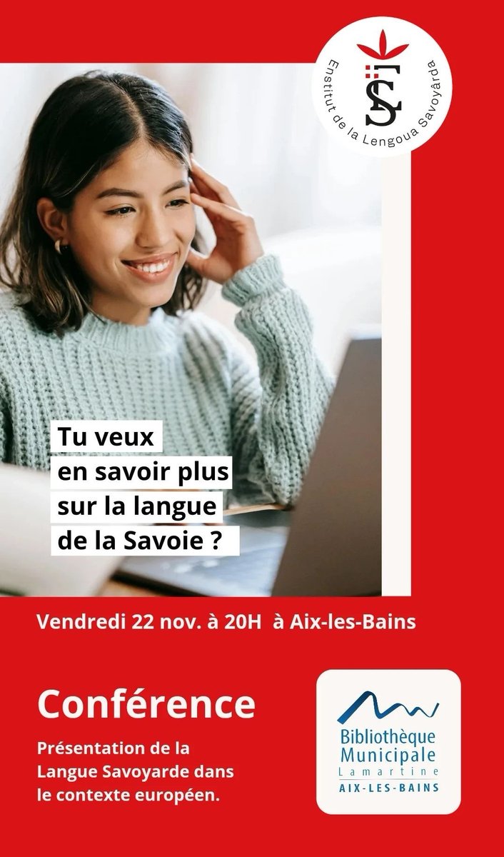 Venez nombreux ce vendredi à la bibliothèque municipale de Aix-les-Bains pour découvrir la langue Savoyarde ! 🗣️