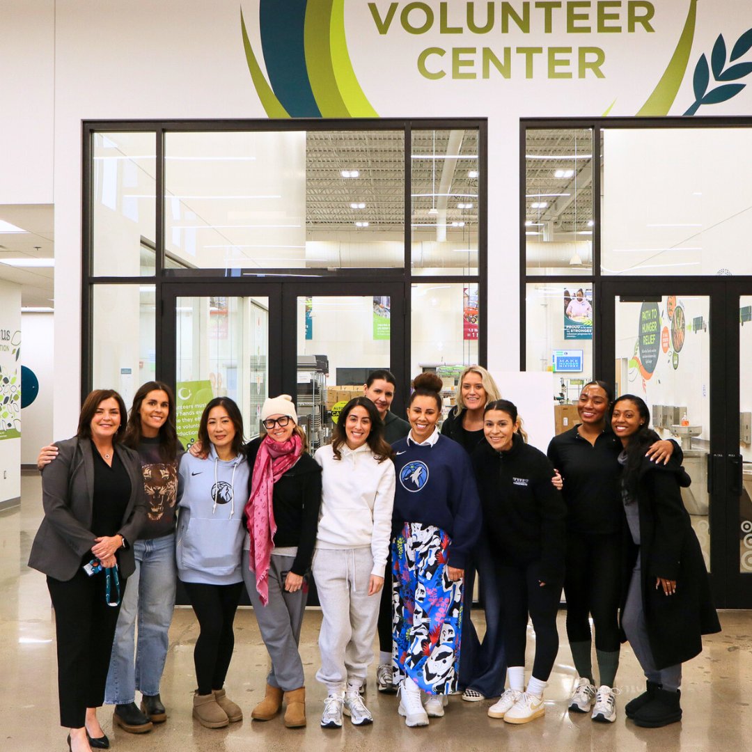2harvest's tweet photo. We were joined by @Timberwolves friends and family this afternoon for a volunteer shift! We're so thankful for their support and how they recognize what food security means to families in our community. Let's go Wolves! https://t.co/PLKV0Scl5X