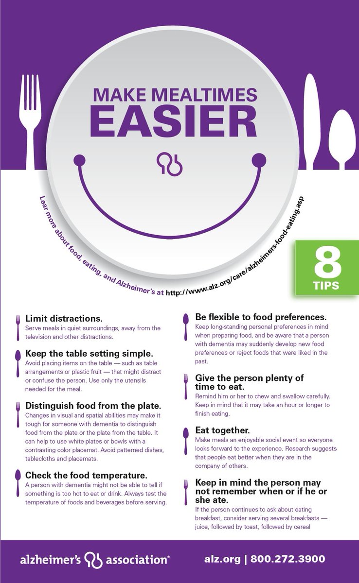 How to Get Someone with #Dementia to Eat: 8 Expert Tips dailycaring.com/how-to-get-som… via <a href="/DailyCaring/">🌱 Daily Caring</a>

(image: <a href="/alzassociation/">Alzheimer's Association</a>) #Alzheimers #caregiving