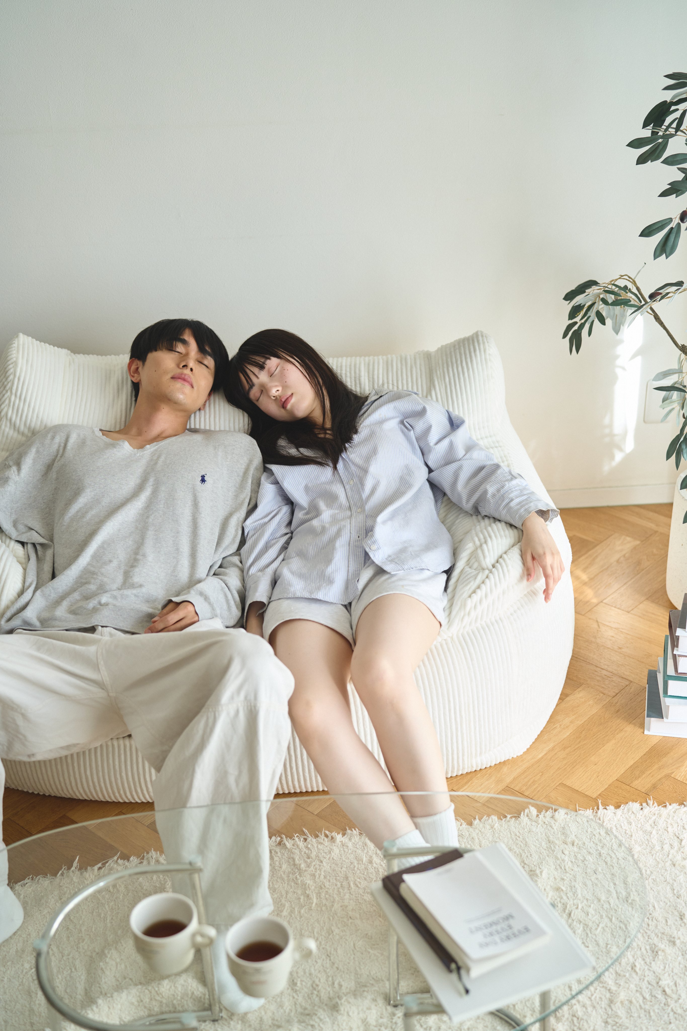 キノコ様専用】Loosy ビーズソファ アイボリー 2色展開】幅126cm 大人