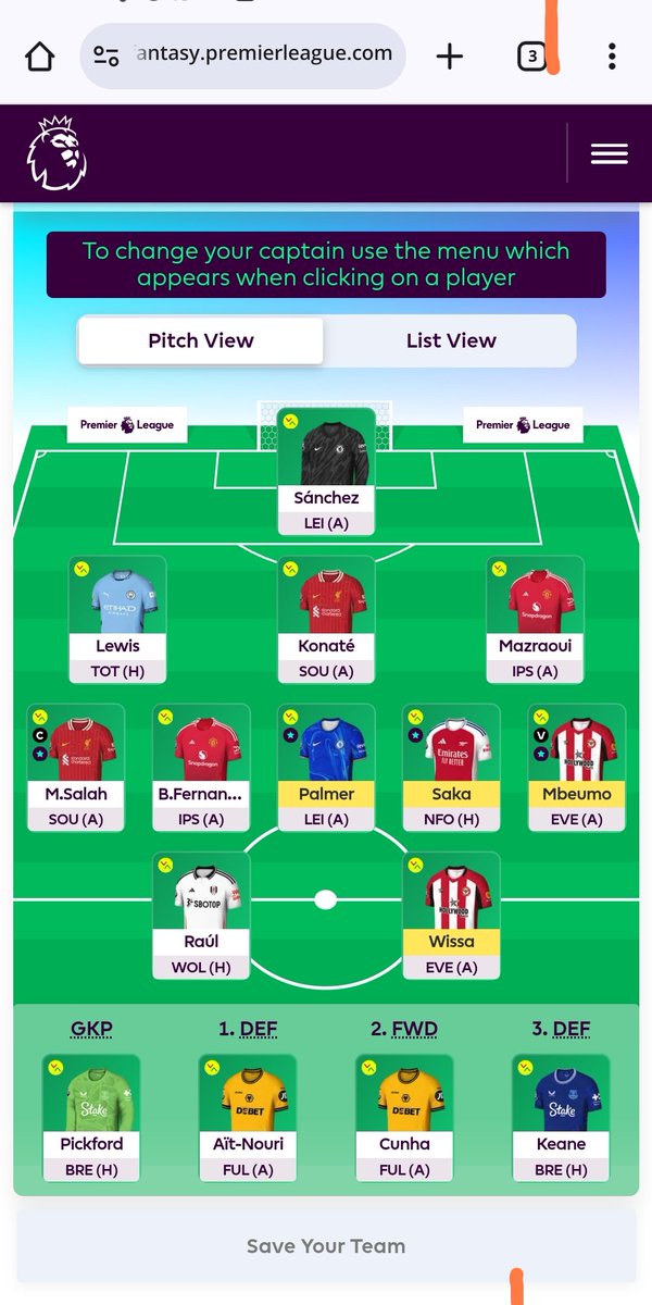 “Ini dia lineup tim FPL ku minggu ini! Tim FPL mu gimana? Yuk ikutan #FPLSTADEO untuk menangin 1jt &amp; 5jt! Klik untuk info lebih lanjut”