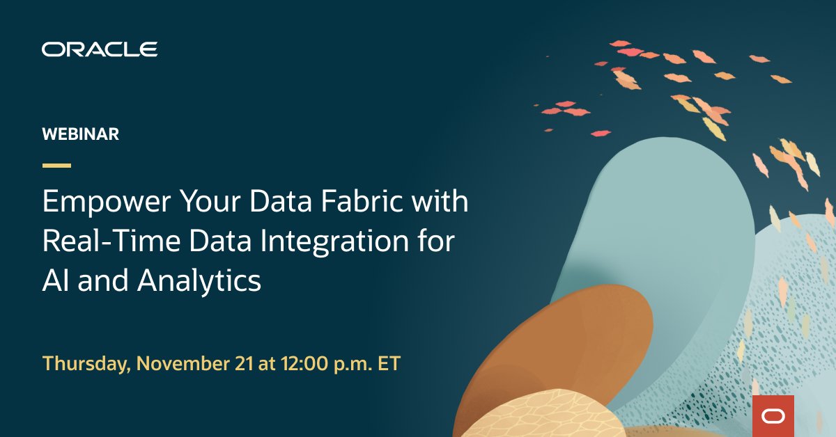 ed_zou's tweet photo. Learn how @Oracle #GoldenGate can empower your AI and analytics with a real-time transaction and analytics data fabric. Don’t miss a live Q&amp;A with experts ready to answer your questions on streamlining your data fabric with GoldenGate. #DataIntegration
https://t.co/ppBrLCNiG0 https://t.co/a9cYFIby34