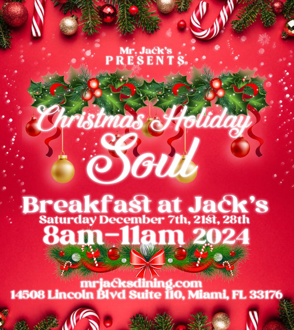 RibConnection's tweet image. Get Ready it’s here for the Holidays, Mr Jack’s Christmas Holiday Soul Breakfast. People have been asking and now we are going to see just how much they really want a good home cooking breakfast. Stay tuned,  more information coming that you will be excited about.