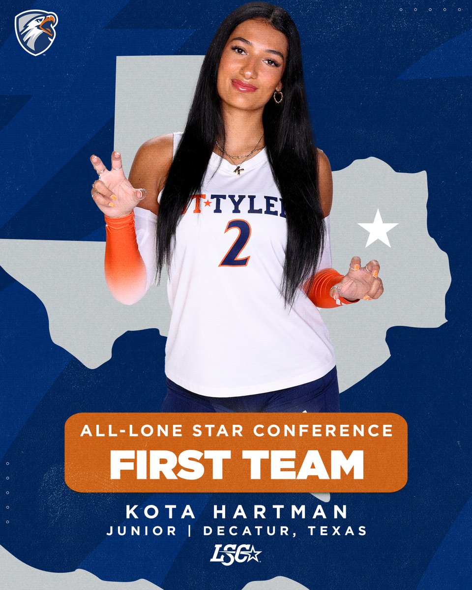 UT Tyler Patriots (@uttylerpatriots) on Twitter photo VB | Kota Hartman of <a href="/uttyler_vball/">UT Tyler Volleyball</a> is the LSC Newcomer of the Year and an All-LSC First Team pick after ranking fourth in the LSC with an average of 3.86 kills per set in 2024!
RELEASE - tinyurl.com/czmd5xpw
#SwoopSwoop VB | Kota Hartman of <a href="/uttyler_vball/">UT Tyler Volleyball</a> is the LSC Newcomer of the Year and an All-LSC First Team pick after ranking fourth in the LSC with an average of 3.86 kills per set in 2024!
RELEASE - tinyurl.com/czmd5xpw
#SwoopSwoop
