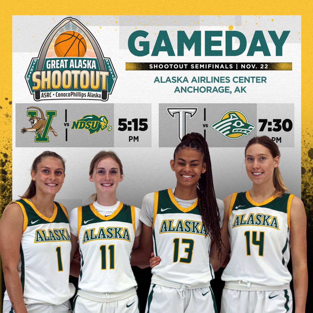 It's Shootout time!!! The Seawolves look to topple Troy in tonight's opening round, with action tipping at 5:15 between NDSU and Vermont.
🎟️ aac-uaa.evenue.net/events/WB
📺📊 tinyurl.com/2h2hmnec