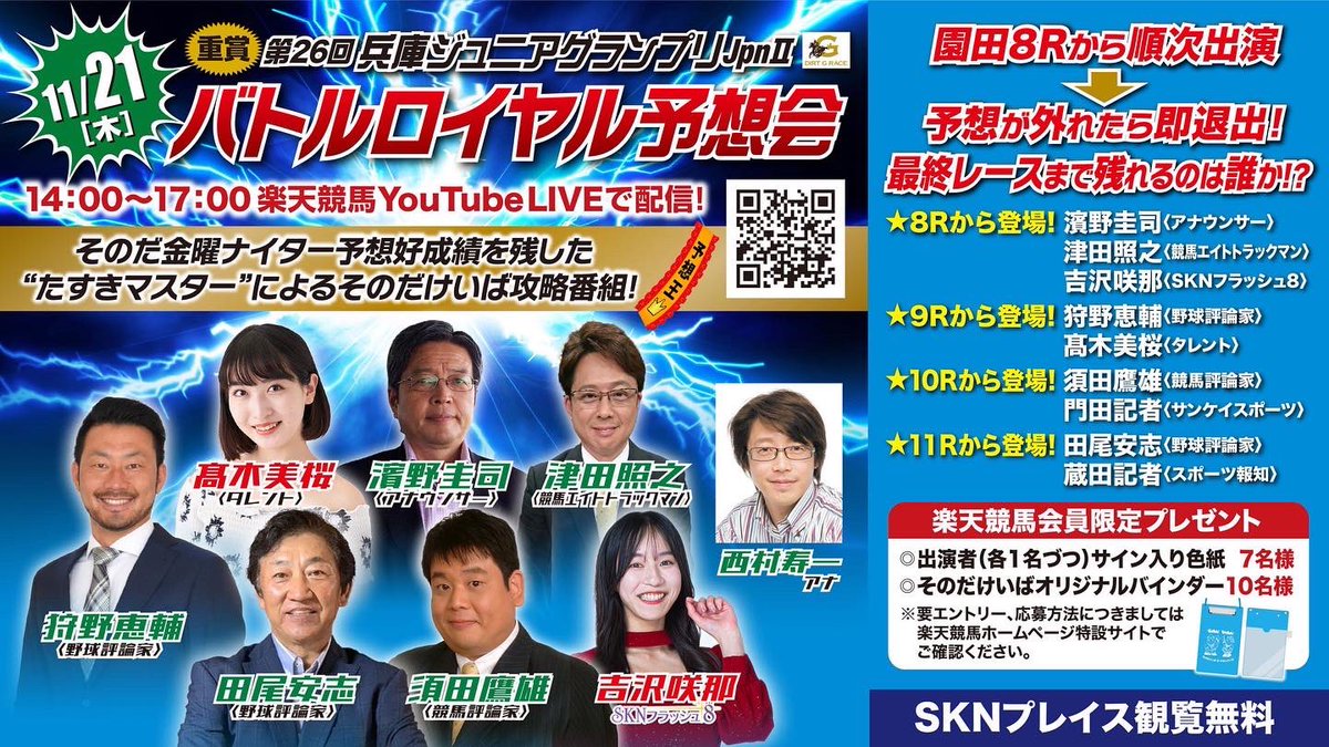 本日は
#園田競馬場 にてこちら戦ってきます！！！

9Rから私は配信いるので
楽天競馬YouTubeライブ配信もみてね🐴