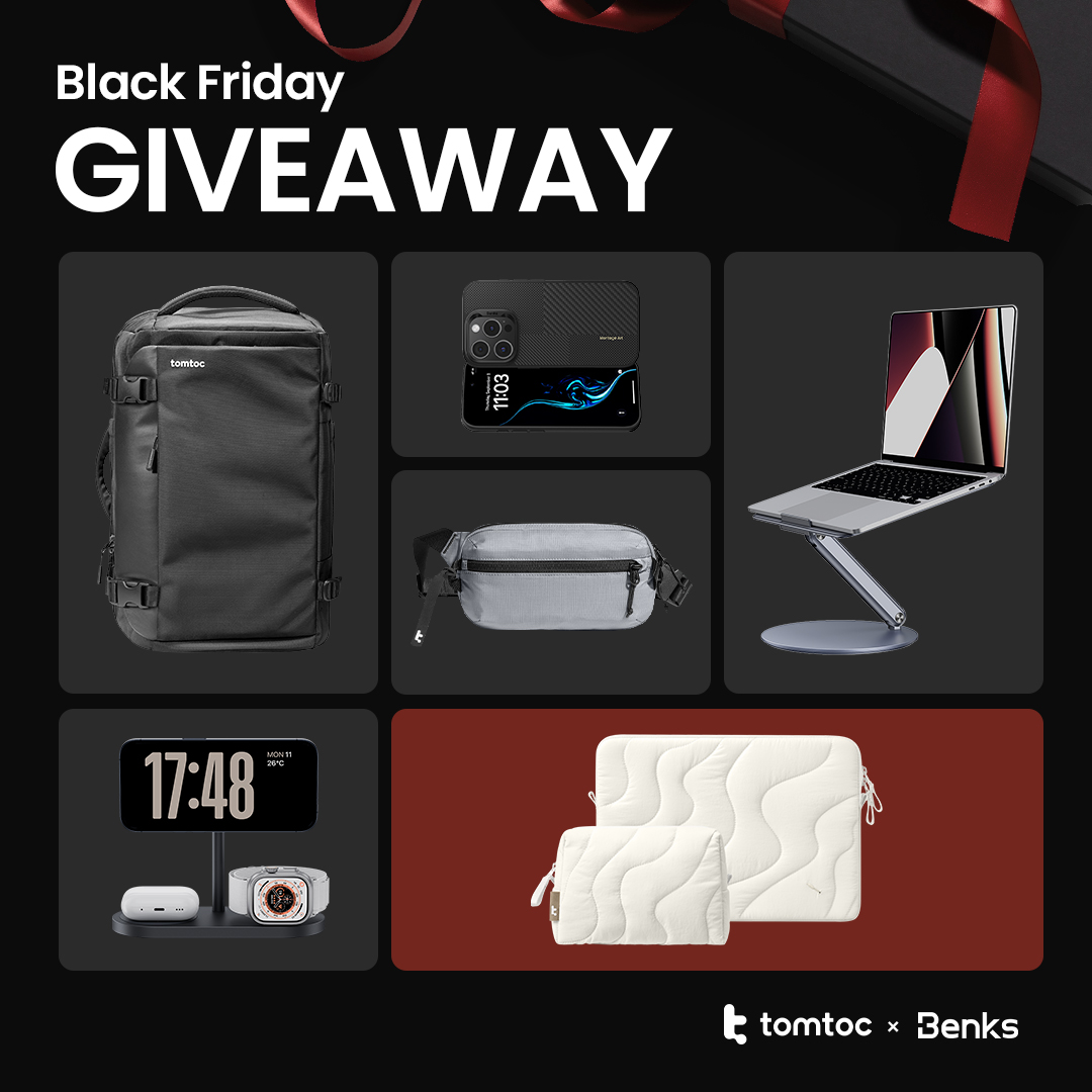 tomtoc_official's tweet photo. 💥🖤 Black Friday Giveaway 🖤💥
$500 Gift Cards from #tomtoc x #Benks! 

Simply:
🎯 Follow @tomtoc_official &amp; @Benks_Official
⚡ Like &amp; RT this post
🤑 Bonus Entry: Drop an emoji to show your shopping mood!

Ends Nov.27
More details are shown below 👇
#blackfriday #giveaway https://t.co/XTqHUELHQY
