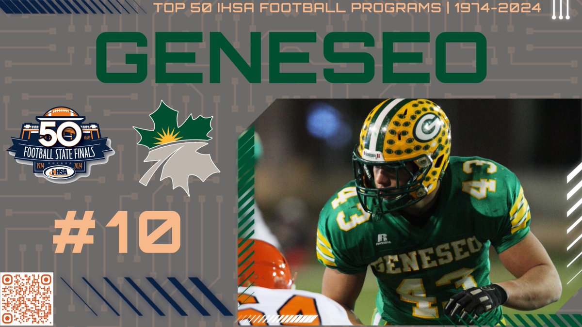IHSA_IL's tweet photo. 🏈🏈TOP 5⃣0⃣ #IHSA FOOTBALL PROGRAMS 🏈🏈
📅 1974 | 2024

⭐️⭐️#⃣1⃣0⃣⭐️⭐️
🍃 Geneseo Maple Leafs
📍 Geneseo

🔗🏈🔔 More on Geneseo's titles &amp; tradition &amp; the Top 50 programs▶️https://t.co/zGr6ldUtK1

🔗👕Exclusive Top 50 shirts▶️https://t.co/4p48oPHPy0 https://t.co/Ek5zpmlIui