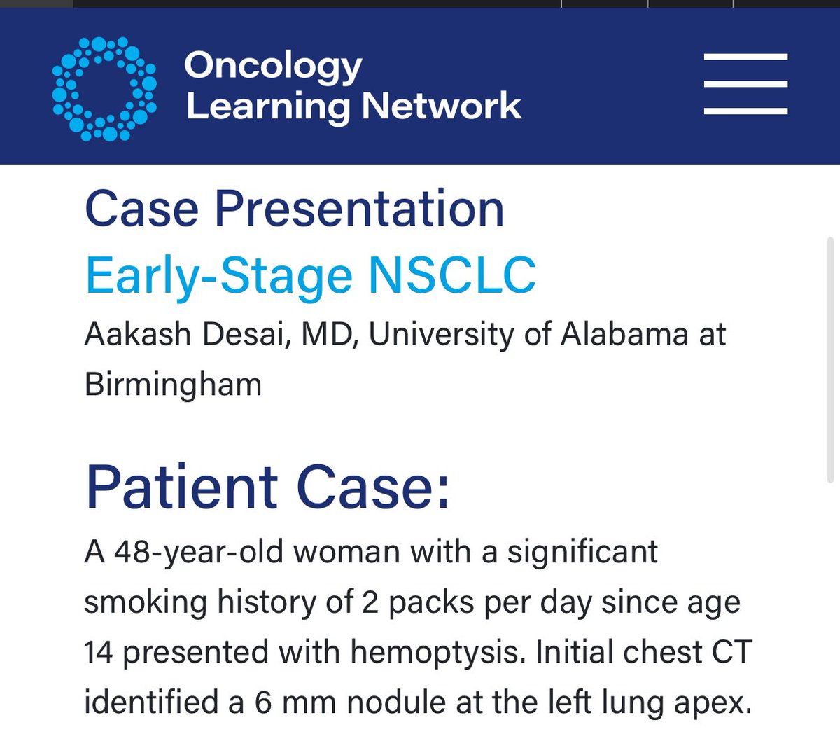Aakash Desai, MD, MPH, FASCO (@adesaimd) on Twitter photo Exciting times in #NSCLC with multiple immunotherapy approvals! 🎉
But navigating these options can be complex. Glad to partner with <a href="/OncLearnNetwork/">Oncology Learning Network</a> to create patient case-based education, bridging the gap between advancements and real-world application.
Let’s ensure these Exciting times in #NSCLC with multiple immunotherapy approvals! 🎉
But navigating these options can be complex. Glad to partner with <a href="/OncLearnNetwork/">Oncology Learning Network</a> to create patient case-based education, bridging the gap between advancements and real-world application.
Let’s ensure these