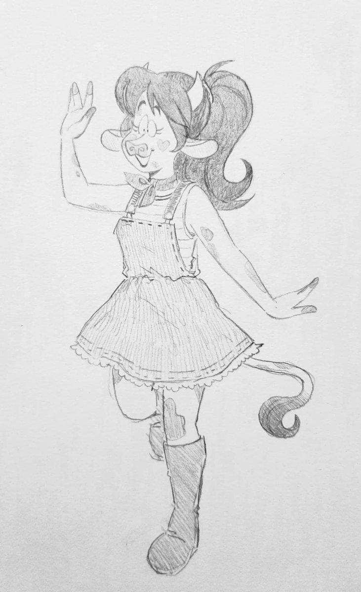 claricehopeful's tweet photo. enchantimal cambrie cow :3 plus the sketch and og doll   

coloured the sketch with just the mouse and that was tricky oof XD no  pen pressure at all and with my non-dominant hand but it was fun and  gave it an interesting look ;3 https://t.co/Ydow4q5z2I