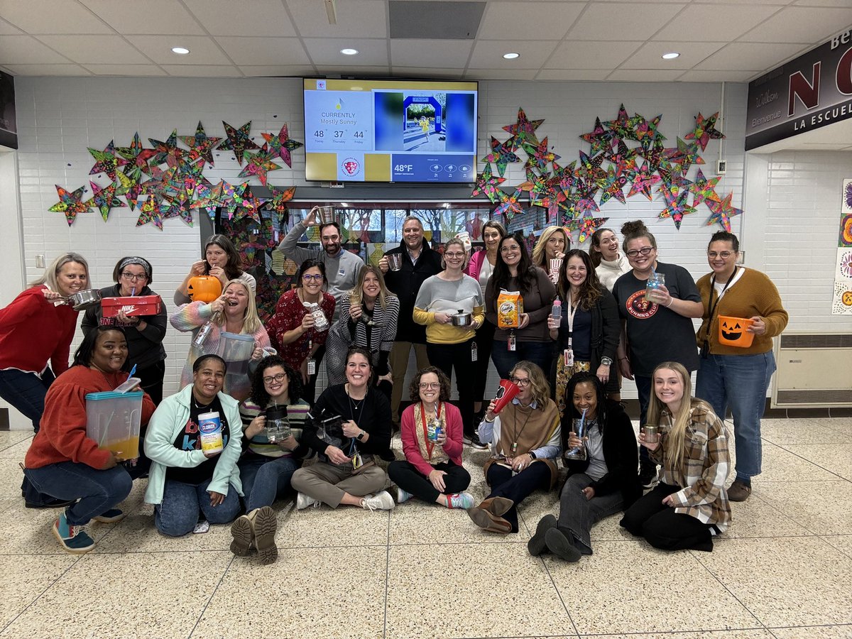 Our staff have been having fun with a secret spirit week!  Monday was wear all black, Tuesday was dress like a student, Wednesday was drink from anything but a cup…what will tomorrow be? 🐾 <a href="/msdwt/">Washington Township Schools</a>