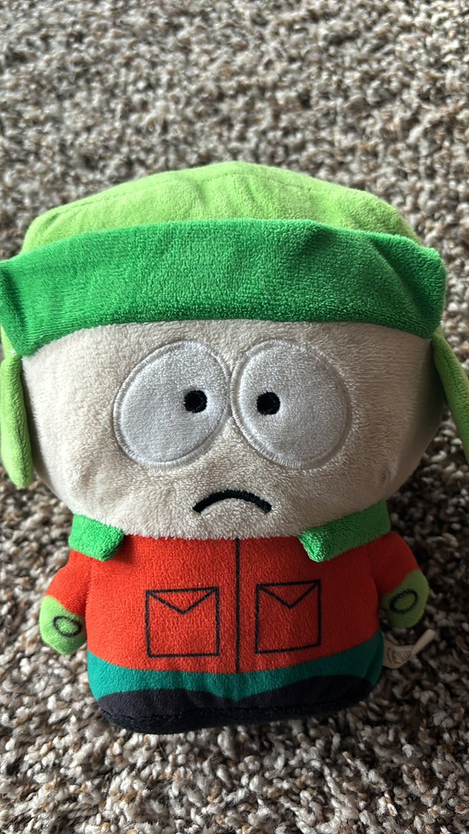 drippedoutkyle's tweet photo. Sometimes I cry I wipe my tears with my big headed Kyle plush to remind me that it’s not that serious https://t.co/CabALIFhrB
