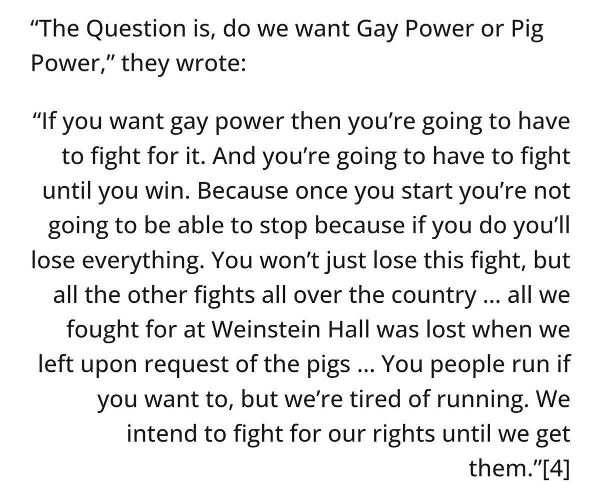 gaynarcan's tweet photo. if you're trans, don't you ever fucking listen to sarah mcbride over marsha p johnson, sylvia rivera, and the other radical queer and trans sex workers of color who built us a movement in the first place. this is how it started and this is how we win, now as then: https://t.co/urF6c0ofVv