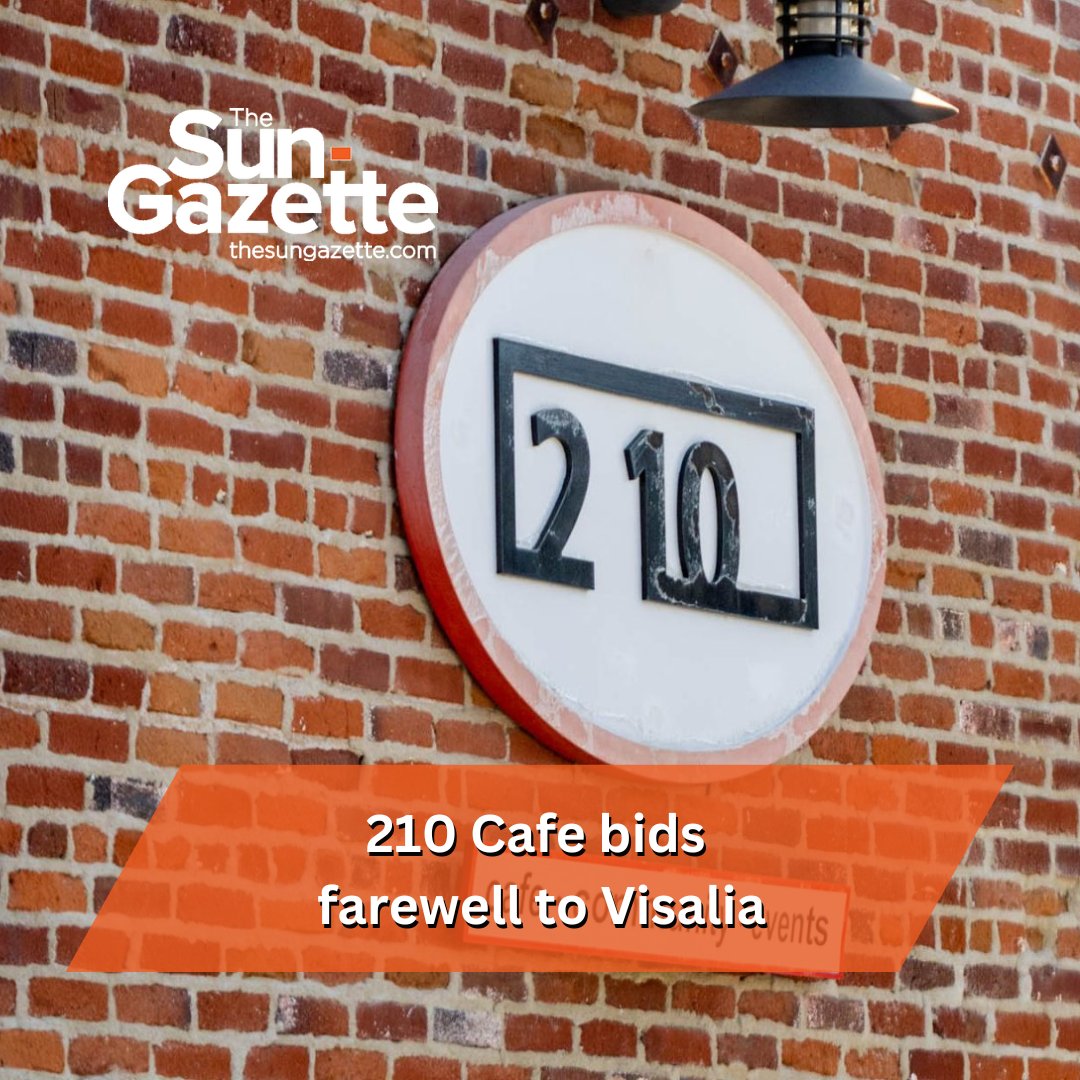VISALIA – 210 Café in Visalia, which has operated in conjunction with the First Presbyterian Church of Visalia since April 2008, is closing its doors on Nov. 27 of this year.

You can read this story and more at thesungazette.com or click the link i.mtrbio.com/yzixkoqdev