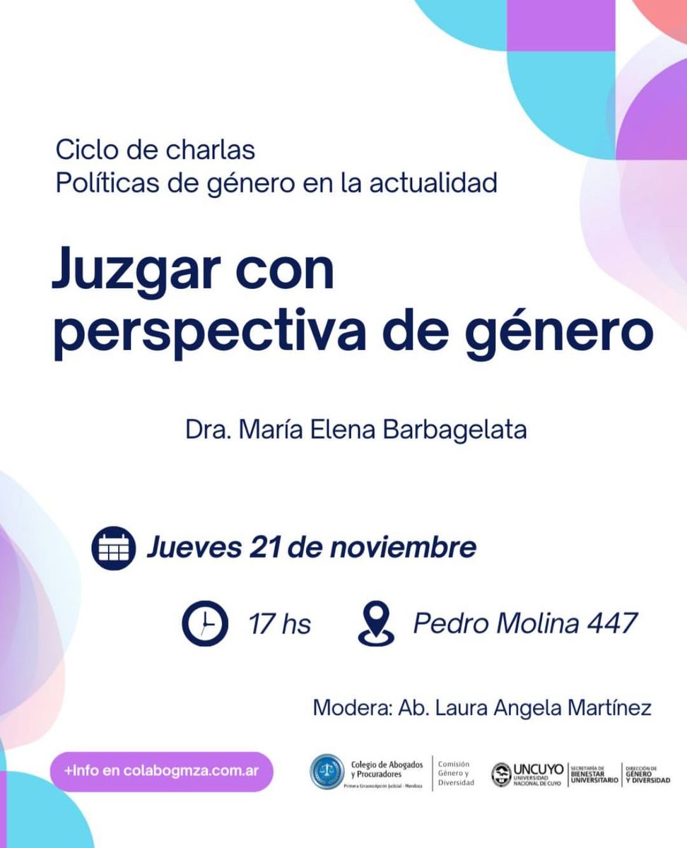 Profesionales del Derecho Autoconvocados invitan al Primer Foro Provincial Legislativo sobre procedimiento especial para la protección de Niños, Niñas y Adolescentes 
📅  Jueves 21 de noviembre 9.30hs
📌 Auditorio del Edificio Margarita Malharro de Torres, Legislatura de Mendoza
