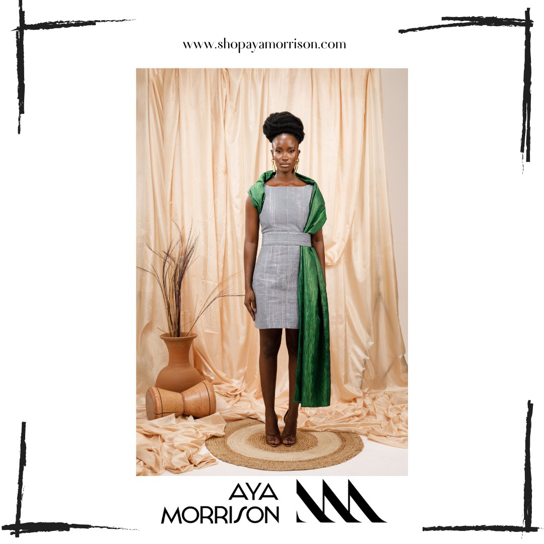 AyaMorrison's tweet image. Wedding or formal dinner? This Deladem Short dress with contrasting shoulder details is a conversation starter. Here is your cue to own one now.  #conversationstarter #wedding #dinner #blackowned #ayamorrisonatelier #shopayamorrison #madeinghana #fyp #explorepage #slowfashion