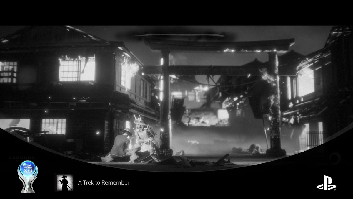 scrattle_'s tweet photo. Platinum no. 105 🏆 
Trek to Yomi - PS5
Nice, short game with a few challenging trophies. Defeating all bosses with no damage taken was tricky and on the highest difficulty run you die on in one hit from every enemy. Visually, it's captivating, with a subtle soundtrack, and combat that's simple yet entertaining. Recommend to all looking for a short yet sweet adventure #TrophyHunter #PS5 #TrektoYomi