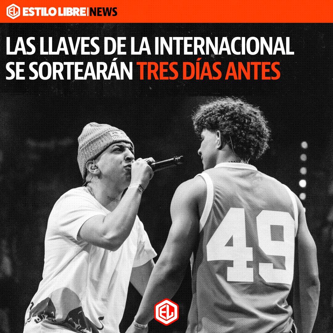 elestilolibre's tweet photo. Al igual que en la Red Bull Batalla España 2024, el sorteo de emparejamientos de la Final Internacional se realizará con anticipación: tres días antes.

Será el 27 de noviembre en el Teatro Eslava, donde también se realizará el cypher.

¿Qué opinas de esta decisión? https://t.co/EQGUl8Y5d5