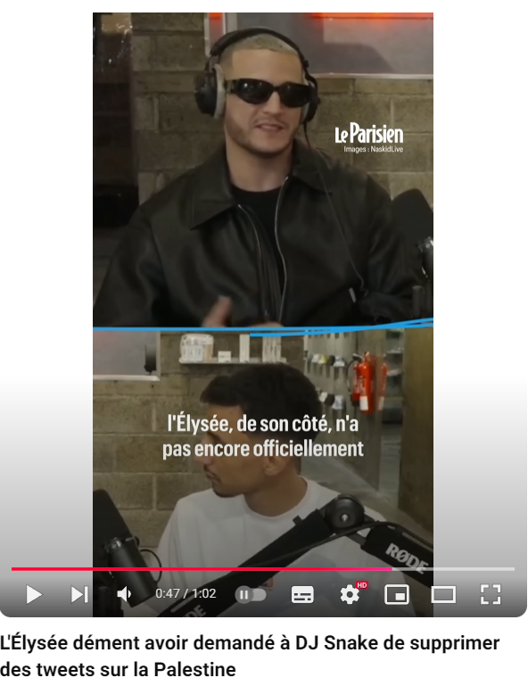 iTibooo's tweet photo. Le titre de la vidéo "l'élysée dément ...", au bout de 47 secondes "l'Elysée, de son côté, n'a pas encore officiellement réagi". @le_Parisien https://t.co/vezer4PwQI