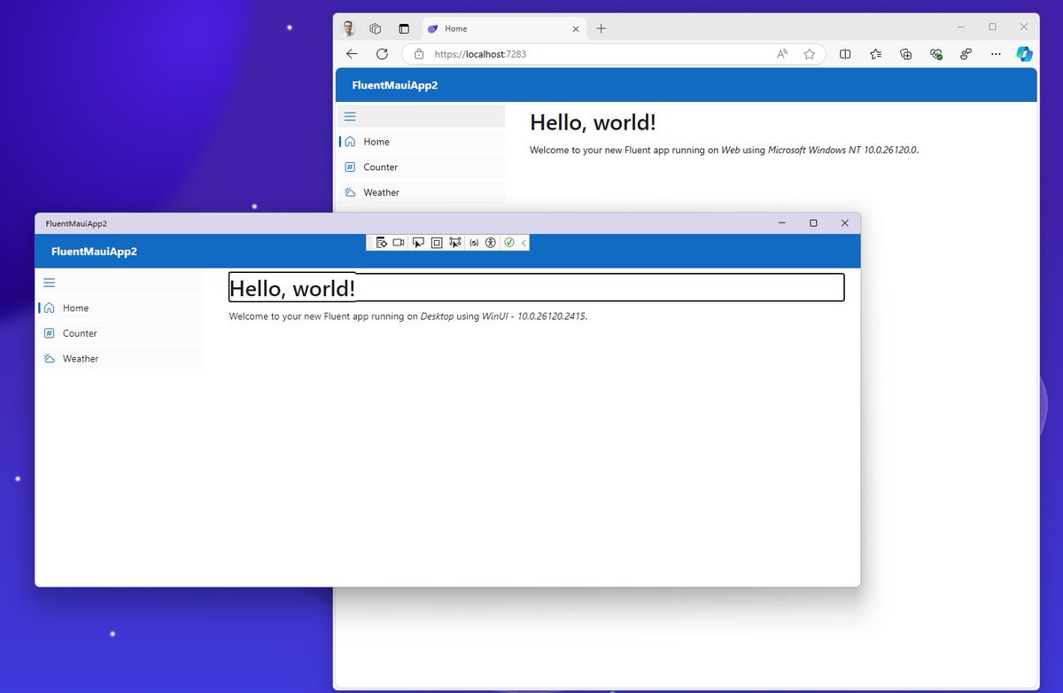 vnbaaij's tweet image. Which will give you:
#Blazor #Maui #FluentUI