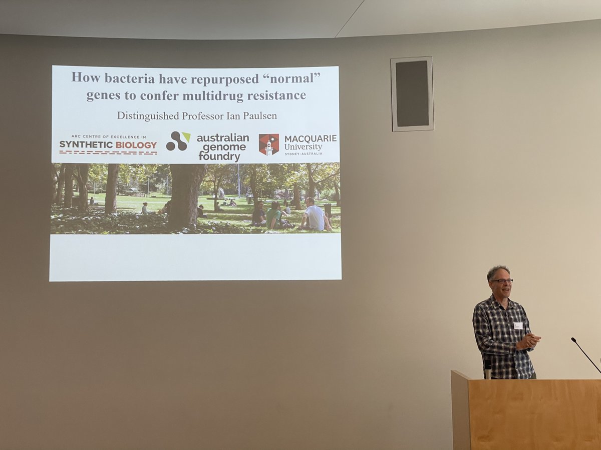 Australian Institute for Microbiology & Infection (@aimi_uts) on Twitter photo Our first keynote speaker, Prof. Ian Paulsen <a href="/PaulsenLab/">Paulsen Lab</a> talking about repurposing of 'normal' genes to confer multi-drug resistance
#microbiology #AMR Our first keynote speaker, Prof. Ian Paulsen <a href="/PaulsenLab/">Paulsen Lab</a> talking about repurposing of 'normal' genes to confer multi-drug resistance
#microbiology #AMR