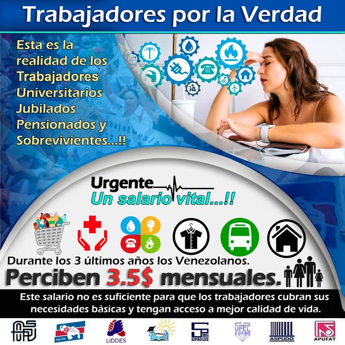 En <a href="/CentralASI/">Central ASI Vzla</a> Rechazamos la ausencia de una política salarial digna, frente al aumento de inflación y dólar oficial; Rechazamos pago fraccionado de aguinaldos. #SalarioVitalArt91
<a href="/ituc/">ITUC</a> <a href="/CSA_TUCA/">CSA-TUCA</a> <a href="/LiddesV63131/">Liddes Venezuela</a>
<a href="/ForoCivicoVzla/">Foro Cívico</a> <a href="/CFDT/">CFDT</a> <a href="/CNVLatam/">CNVLatinoamérica</a>
<a href="/inesvenezuela/">inesvenezuela</a>  <a href="/fenasipruv/">fenasipruv</a>