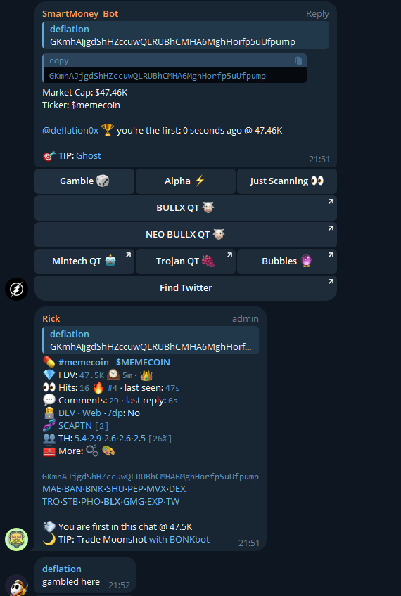 $memecoin ✅✅✅  

Quick +5000% profit from one of our members.  

Retweet for a potential surprise in your DMs 👀

How much further do you think this can run up to? 🙃