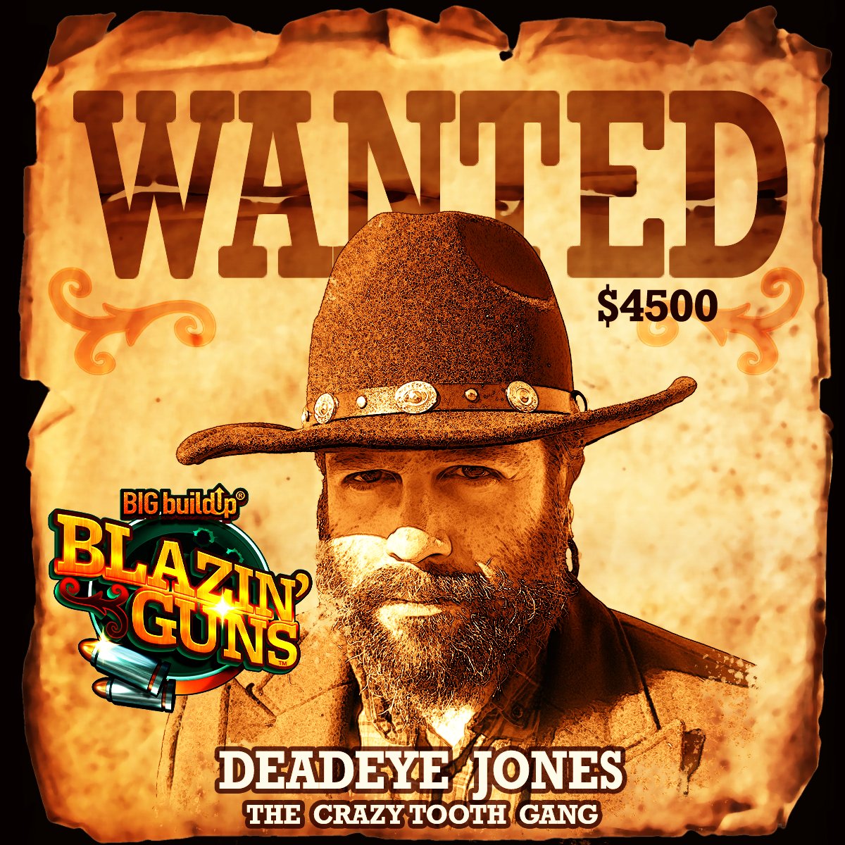 The Crazy Tooth Gang has been running amok. 

Keep your eyes out for Blazin' Guns ft Big BuildUp®! Coming to your favourite saloon 11 Dec!

#iGaming
#BigBuildUp
#gamedevstudio
#crazytoothstudio
#OnlineSlots
#slotgamesonline
#mobilegaming
#slotonline
#newslot
#madewithincisor