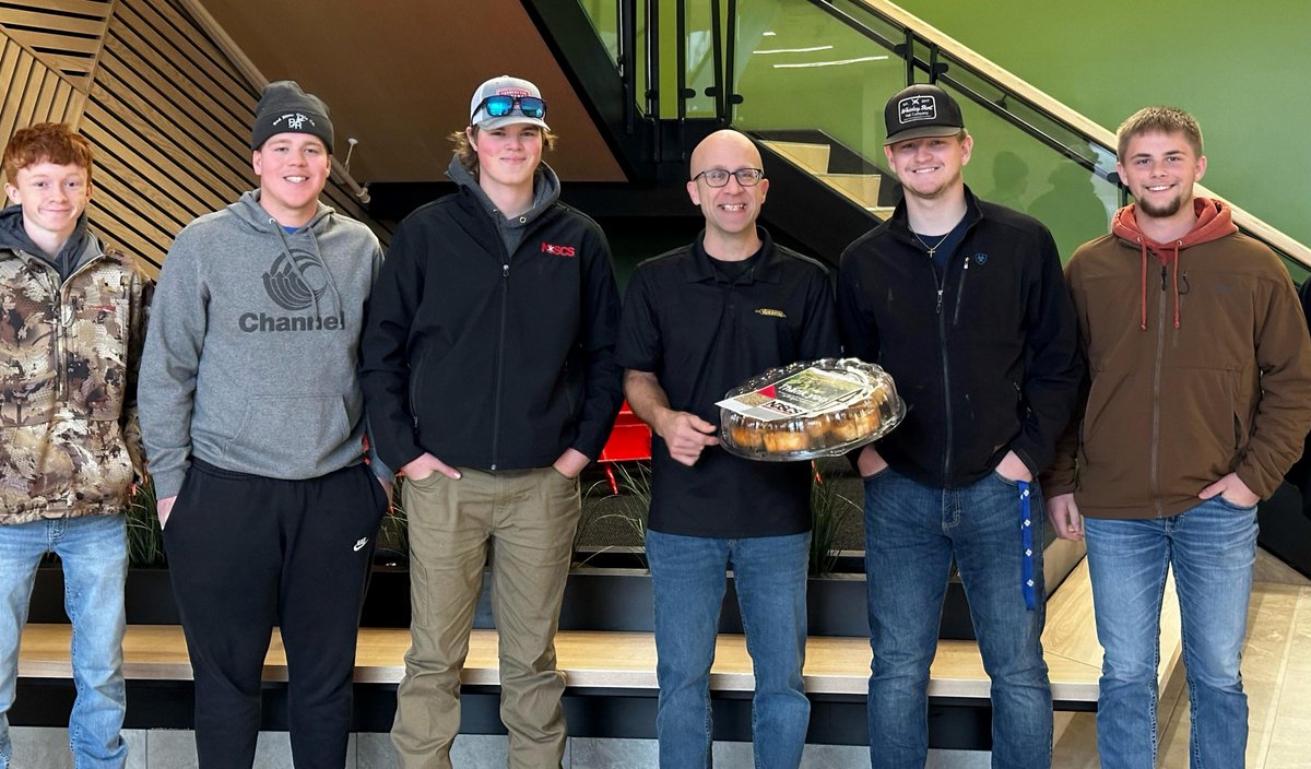 Our students said thank you and delivered fresh caramel rolls this past week to Vaderstad, who supported our teaching efforts at the NDSCS Kosel Family Agriculture Land Lab.  They donated the use of tillage equipment this season.  We appreicate your support!